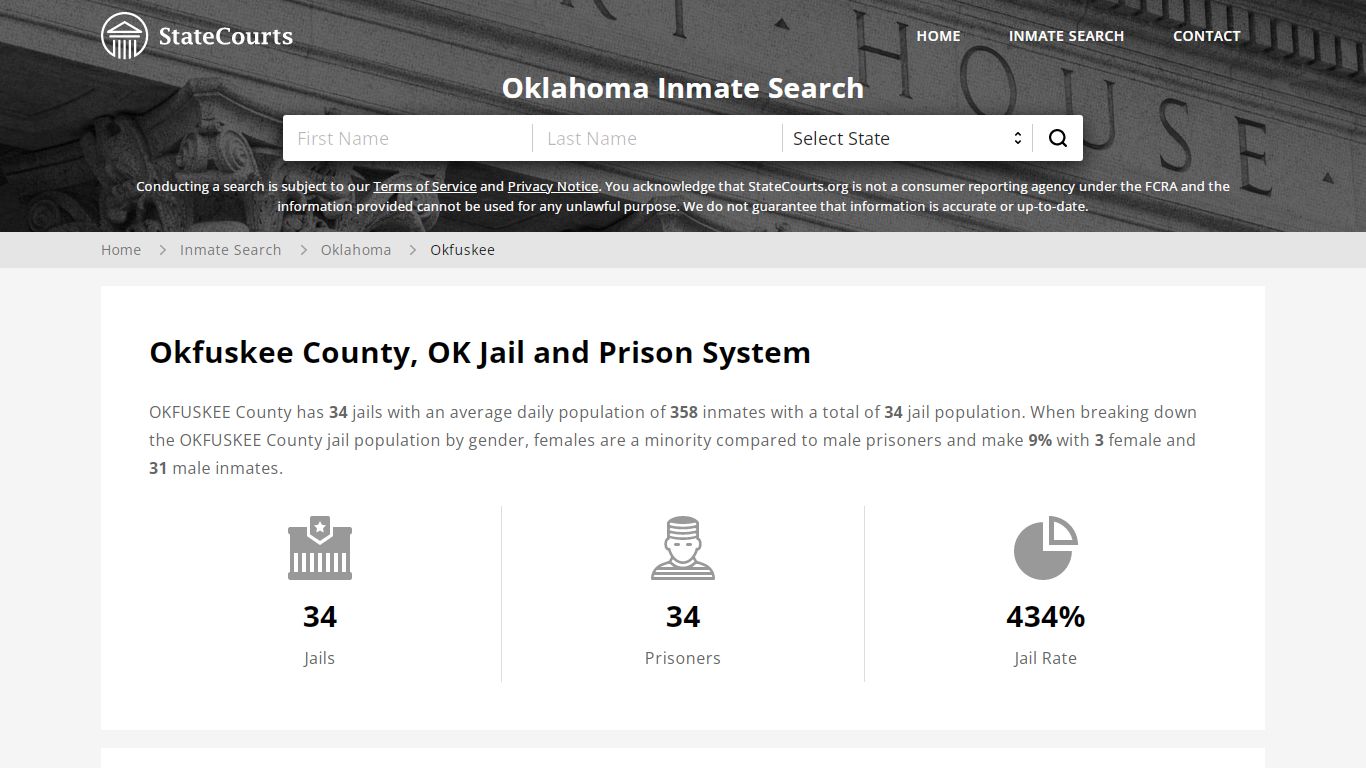 Okfuskee County, OK Inmate Search - StateCourts